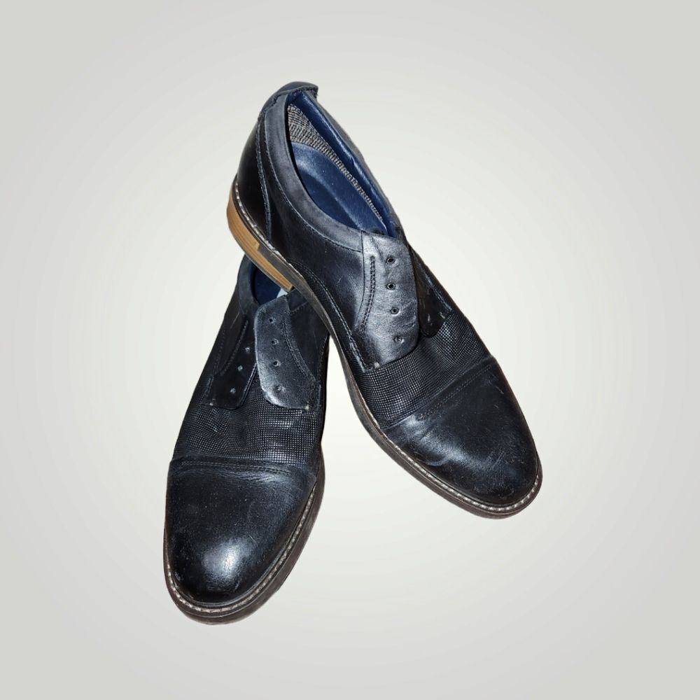 STEVE MADDEN MENS EDDISON LEATHER EMBOSSED CAP TOE OXFORDS SHOES Edd01m1
